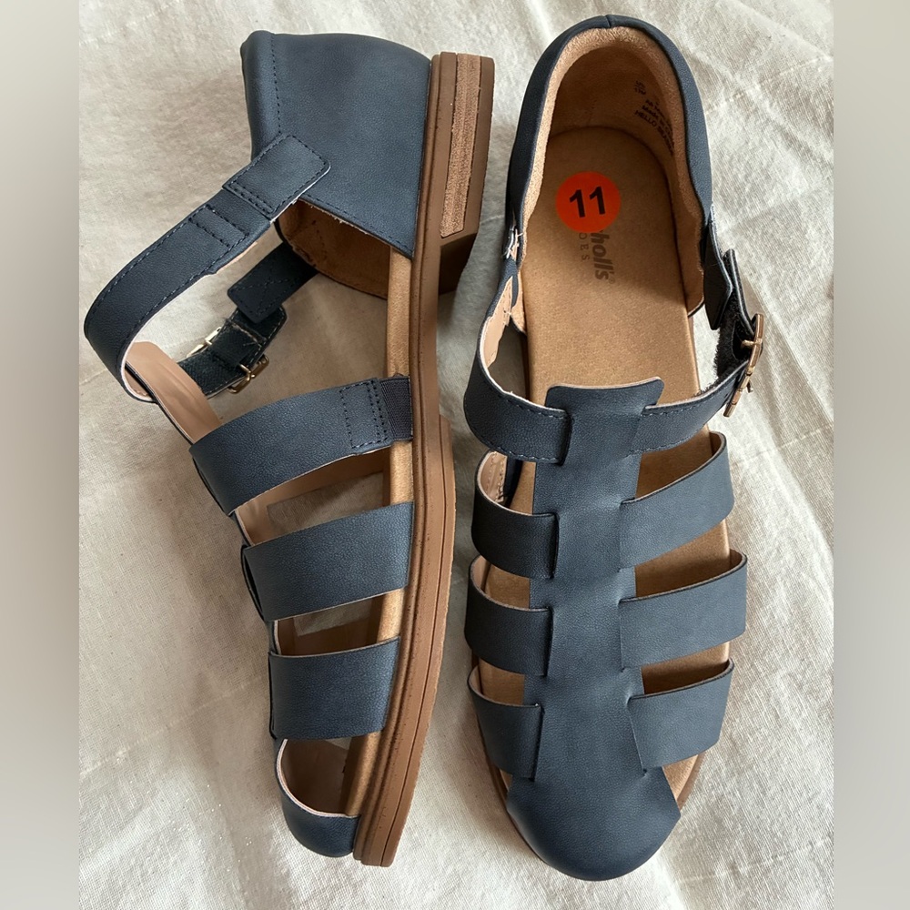 NEW Dr. Scholl’s Women’s 11 Fisherman Blue Sandals Coastal Casual Beach Resort